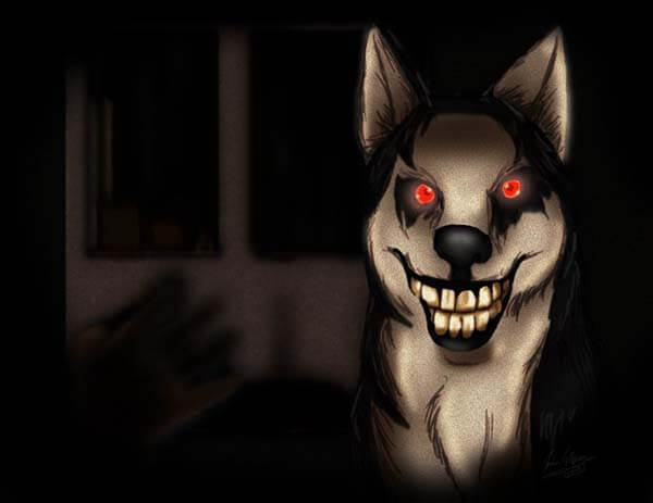 smile.jpg creepypasta smile dog česky creepy pics obrázek pes a krvavá ruka děsivé příběhy strach