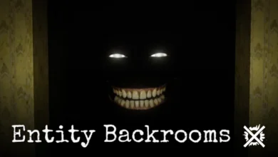 Smiler, svítící oči a široký úšklebek ve tmě chodby Backrooms